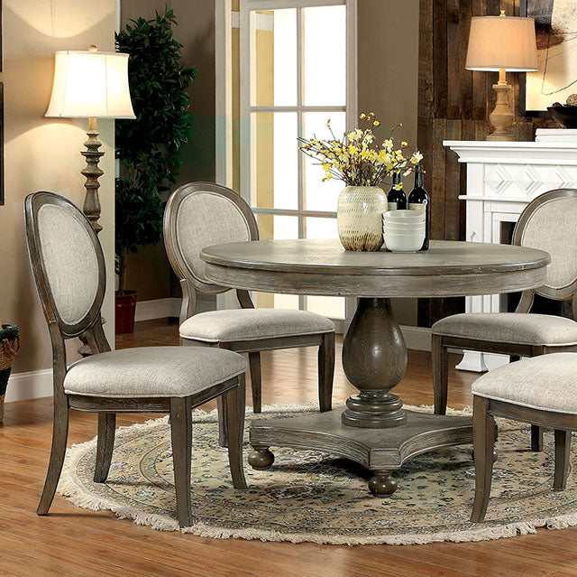 Kathryn Rustic Dark Oak Round Dining Table - Ornate Home