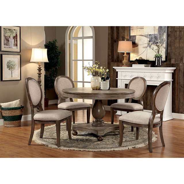 Kathryn Rustic Dark Oak Round Dining Table - Ornate Home