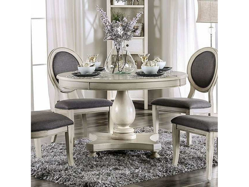 Kathryn Antique White Round Dining Table - Ornate Home