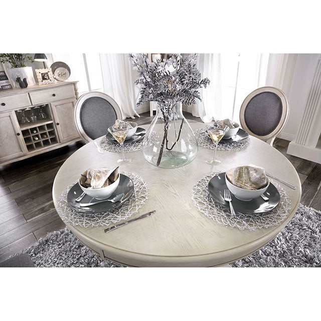 Kathryn Antique White Round Dining Table - Ornate Home