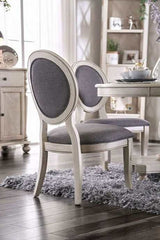 Kathryn Antique White & Gray Side Chair (Set of 2) - Ornate Home