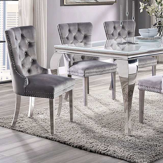 Neuveville White/Chrome Dining Table - Ornate Home