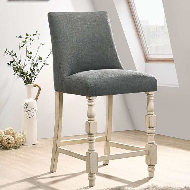 Plymouth Ivory/Dark Gray Counter Height Chair (Set of 2) - Ornate Home