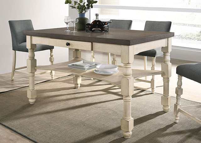 Plymouth Ivory/Dark Gray Counter Height Table - Ornate Home