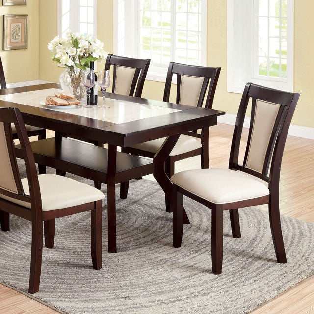 Brent Dark Cherry/Ivory Dining Table - Ornate Home