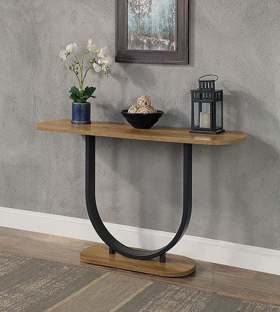 Olbia Rustic Oak/Sand Black Sofa Table - Ornate Home