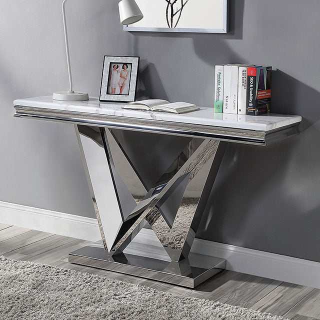 Villarsglane Chrome Sofa Table - Ornate Home