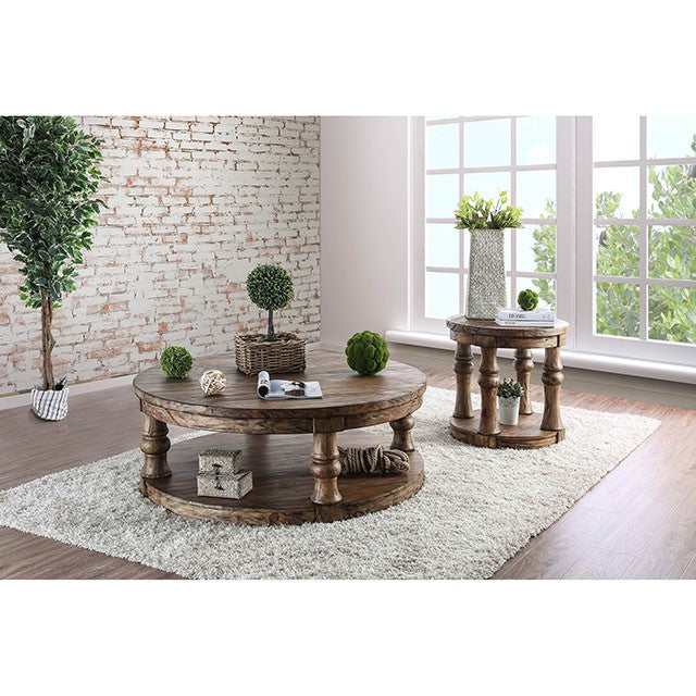 Mika Antique Oak End Table - Ornate Home