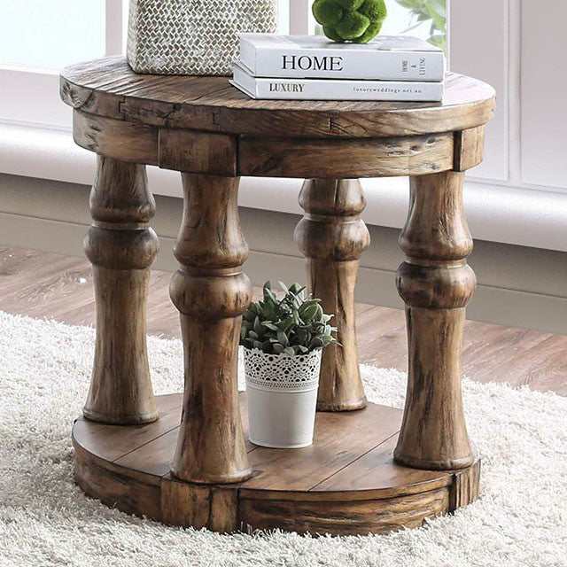 Mika Antique Oak End Table - Ornate Home