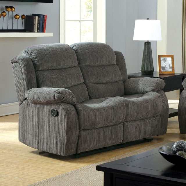 Millville Gray Loveseat w/ 2 Recliners - Ornate Home