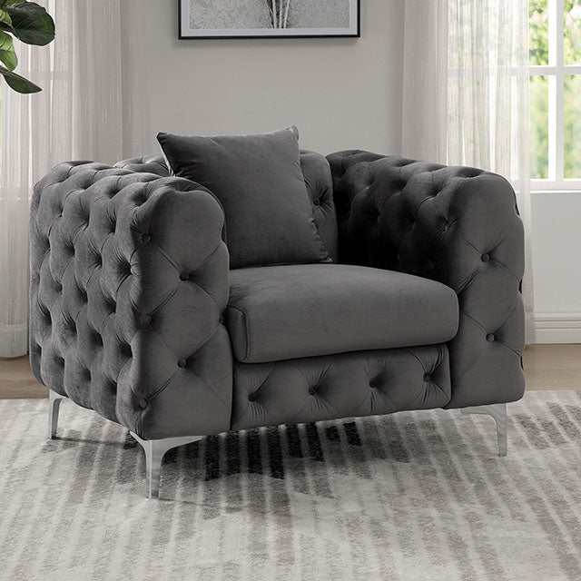 Sapphira Dark Gray Chair - Ornate Home