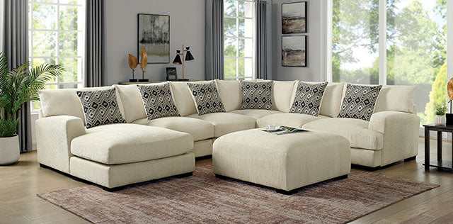 Kaylee Beige Ottoman - Ornate Home