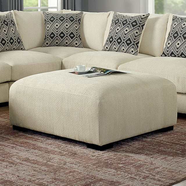 Kaylee Beige Ottoman - Ornate Home