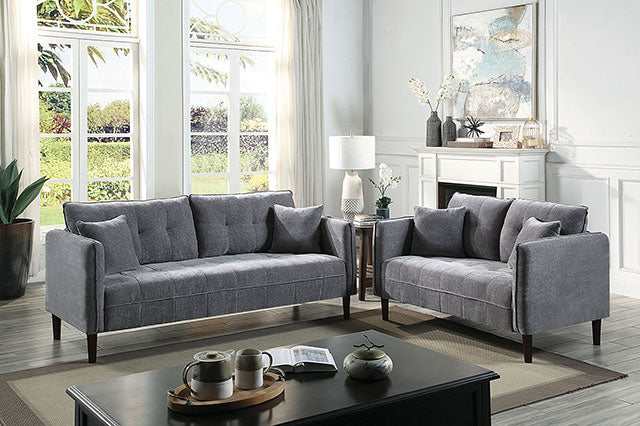 Lynda Dark Gray Sofa w/ Pillows - Ornate Home