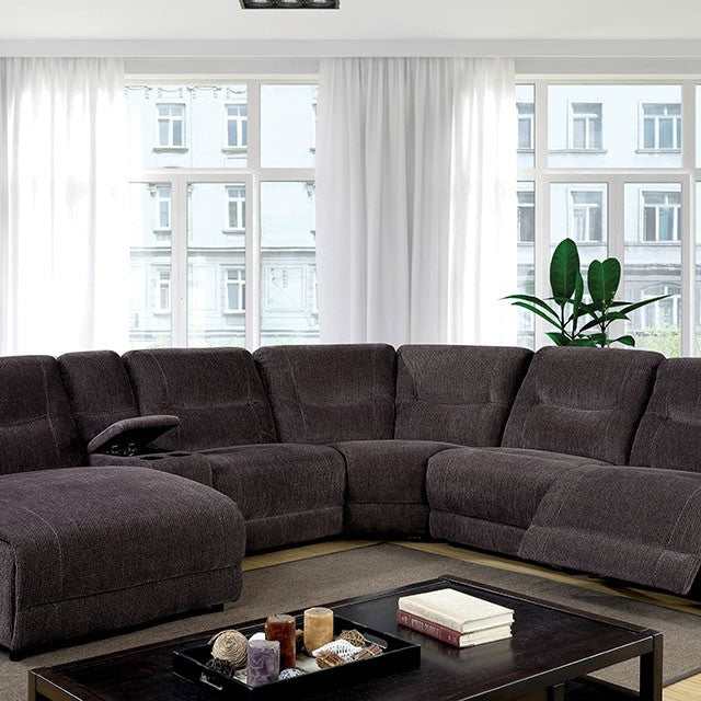 Karlee Gray Sectional w/ Console - Ornate Home