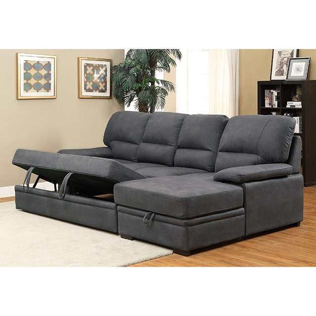 Alcester Graphite Sectional w/ Sleeper - Ornate Home