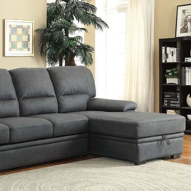 Alcester Graphite Sectional w/ Sleeper - Ornate Home