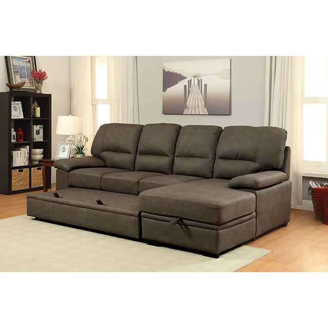 Alcester Brown Sectional w/ Sleeper - Ornate Home