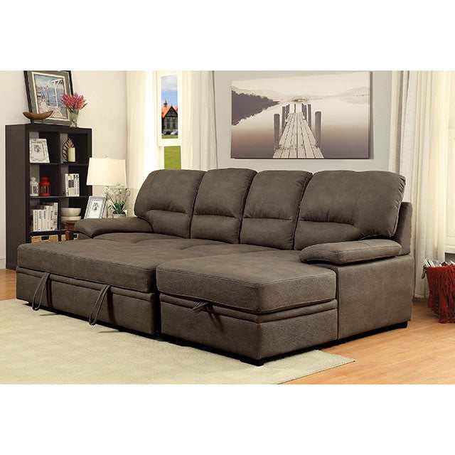 Alcester Brown Sectional w/ Sleeper - Ornate Home