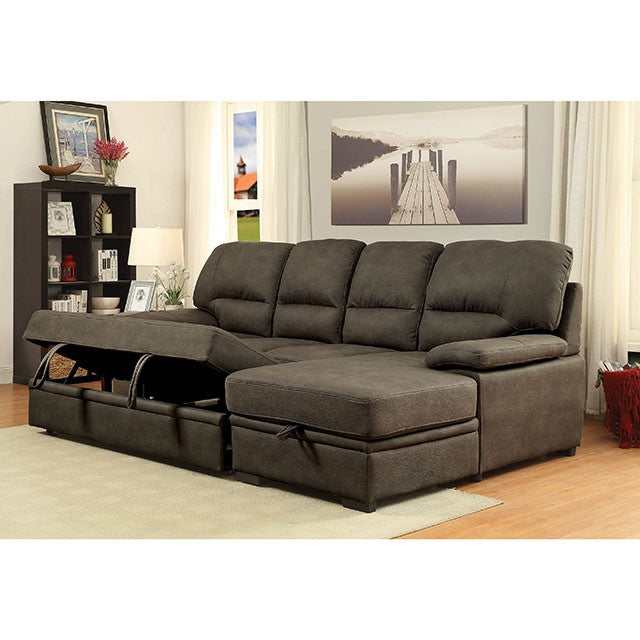 Alcester Brown Sectional w/ Sleeper - Ornate Home