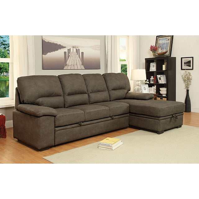 Alcester Brown Sectional w/ Sleeper - Ornate Home