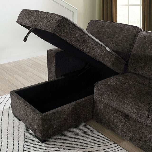 ines Dark Gray Sectional - Ornate Home