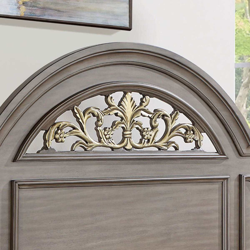 Syracuse Gray 4pc Queen Bedroom Set - Ornate Home