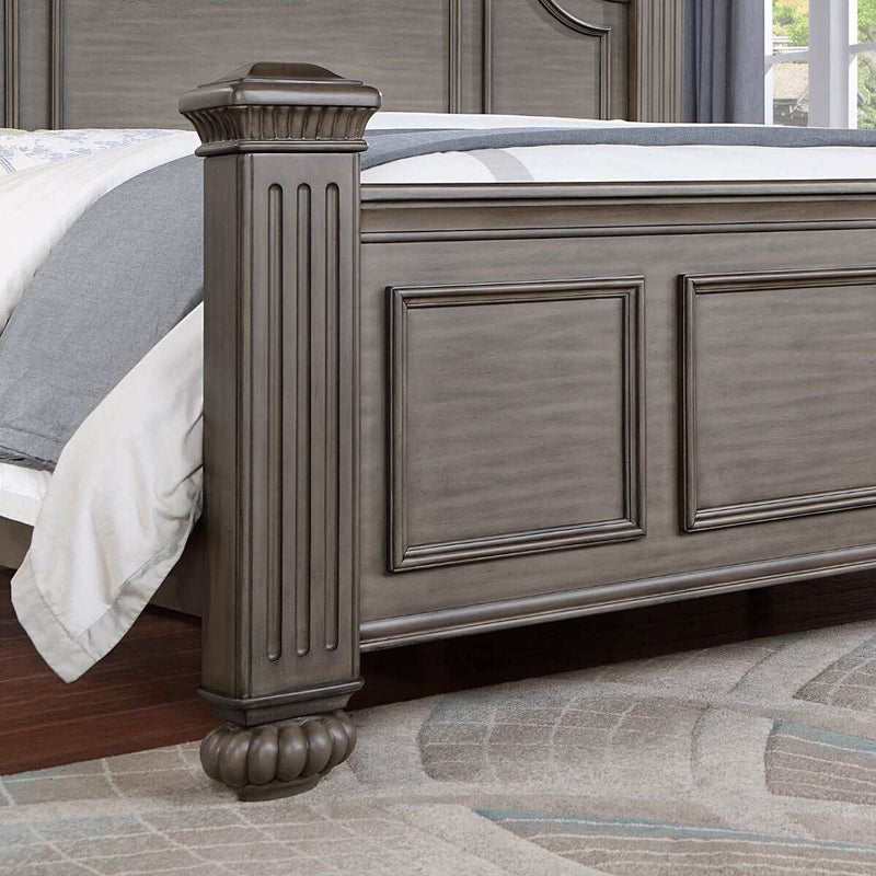 Syracuse Gray E. King 5pc Bedroom Set w/ 2 Nightstands - Ornate Home