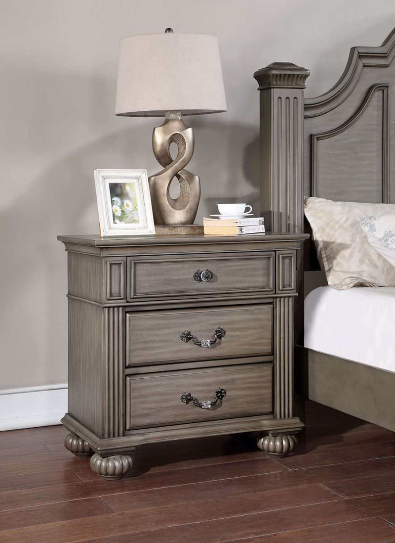 Syracuse Gray 4pc Queen Bedroom Set - Ornate Home