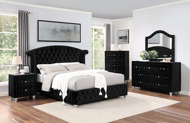 Zohar Black Eastern King Bed - Ornate Home