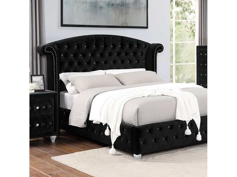 Zohar Black Eastern King Bed - Ornate Home