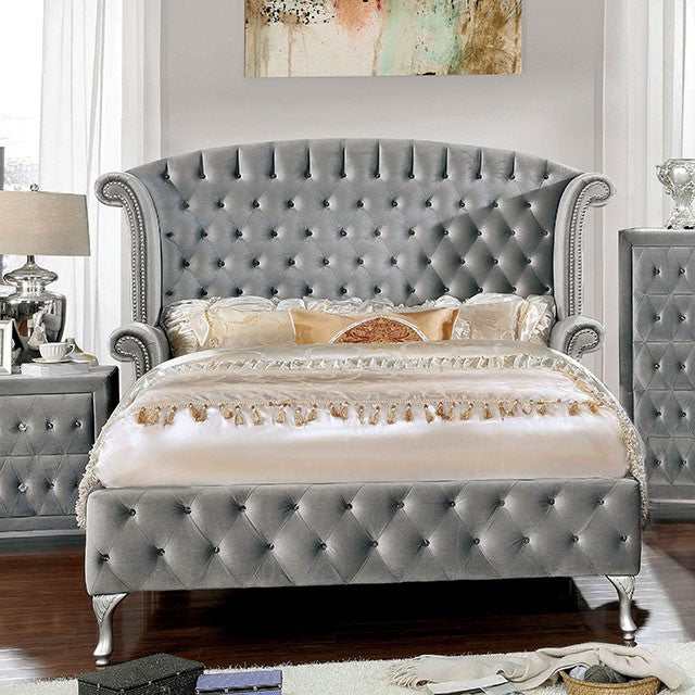 Alzir Gray Eastern King Bed - Ornate Home