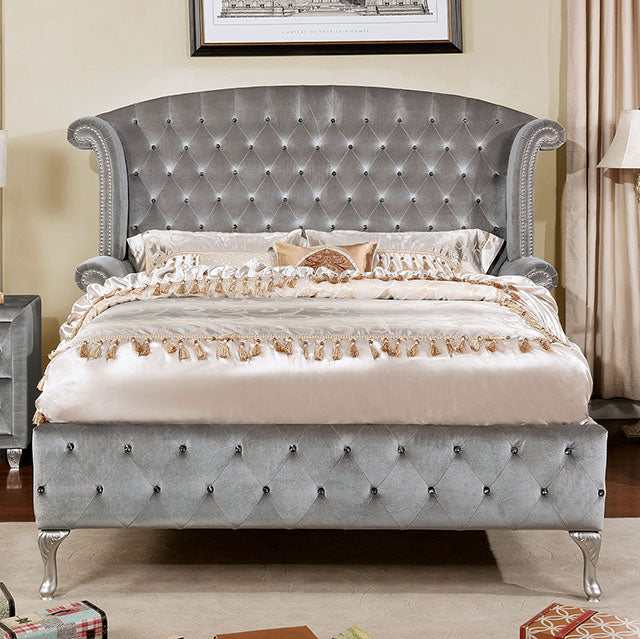 Alzir Gray Eastern King Bed - Ornate Home