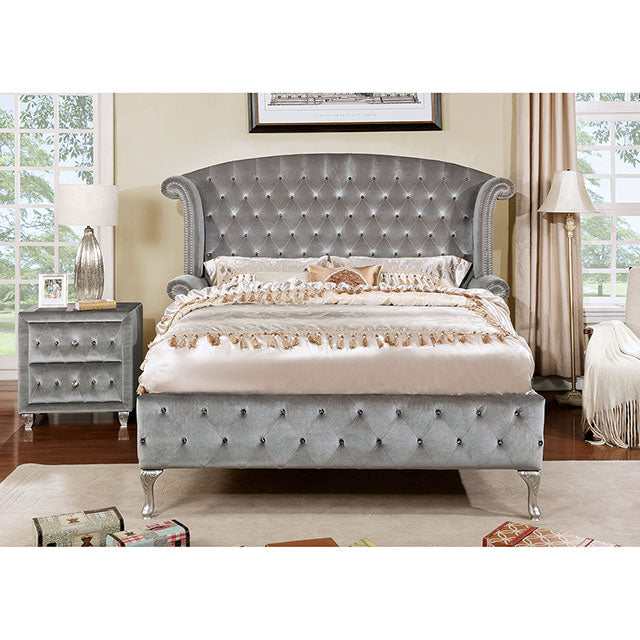 Alzir Gray Eastern King Bed - Ornate Home