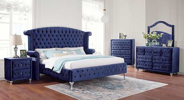 Alzir Blue Eastern King Bed - Ornate Home