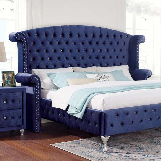 Alzir Blue Eastern King Bed - Ornate Home