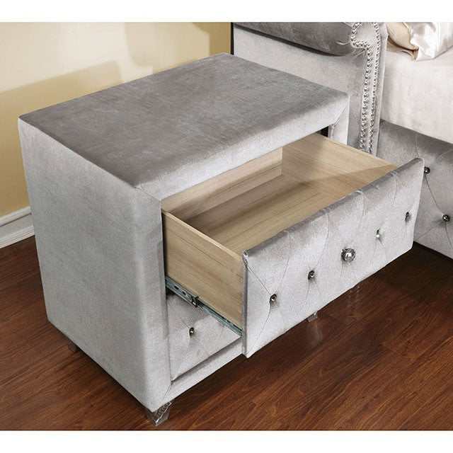 Alzir Gray Nightstand - Ornate Home