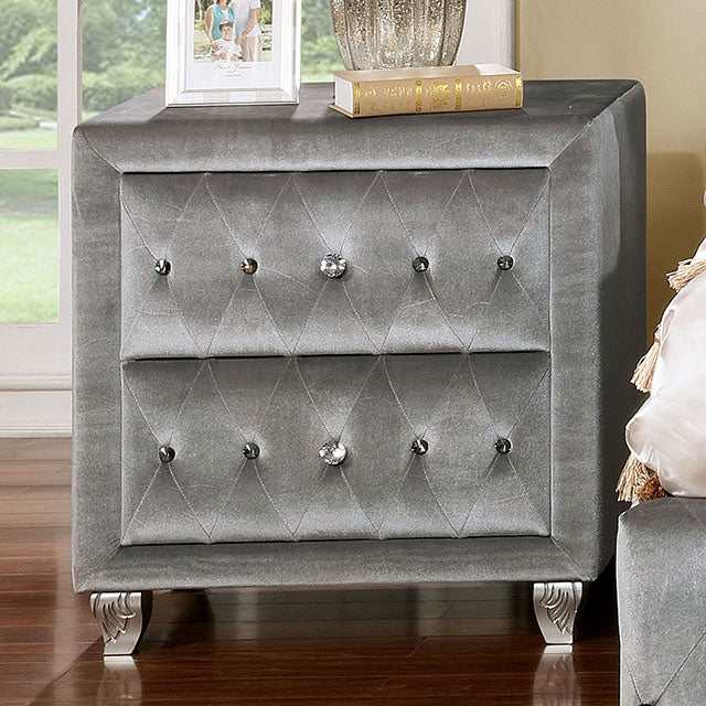 Alzir Gray Nightstand - Ornate Home