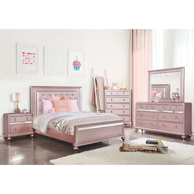 Ariston Rose Gold Queen Bed - Ornate Home