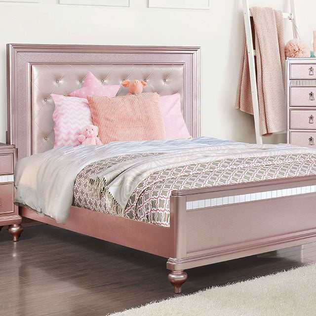 Ariston Rose Gold Queen Bed - Ornate Home