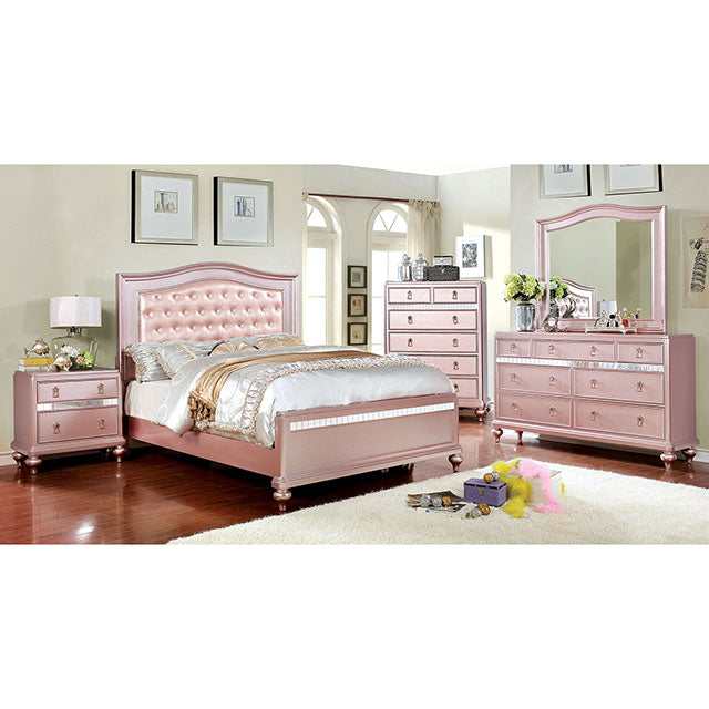 Ariston Rose Gold Queen Bed - Ornate Home