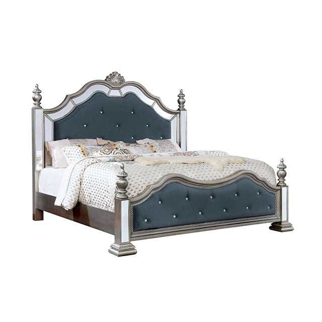 Azha Silver/Gray California King Bed - Ornate Home