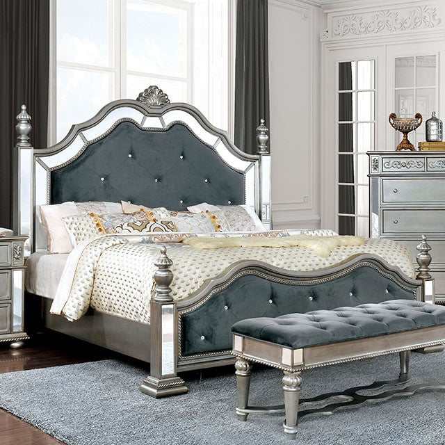 Azha Silver/Gray California King Bed - Ornate Home