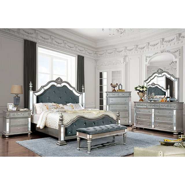 Azha Silver/Gray California King Bed - Ornate Home