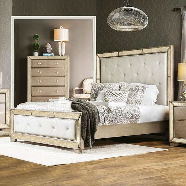 Loraine Champagne California King Bed - Ornate Home