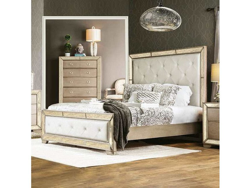 Loraine Champagne Eastern King Bed - Ornate Home