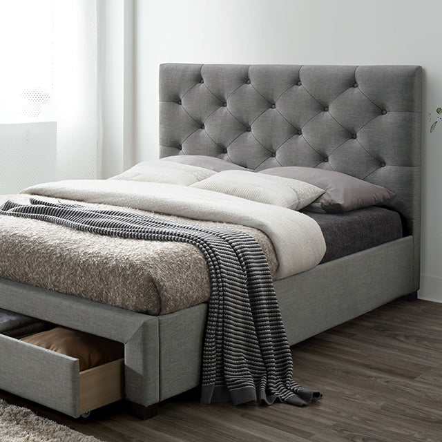 Sybella Gray Eastern King Bed - Ornate Home