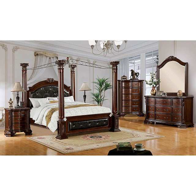 Mandalay Brown Cherry Queen Bed - Ornate Home