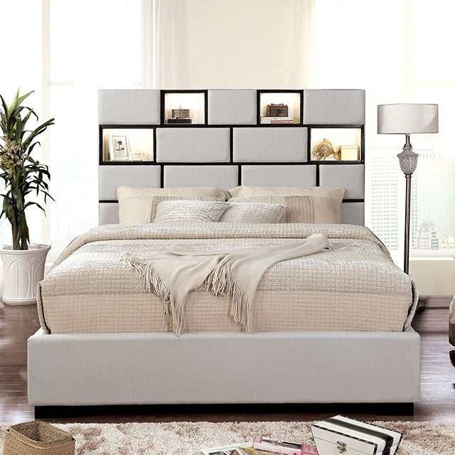 Gemma Beige/Black California King Bed - Ornate Home