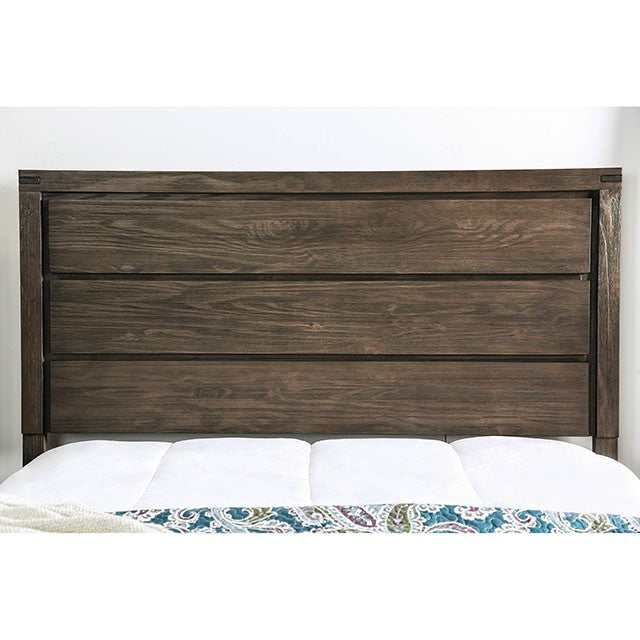 Rexburg Wire-Brushed Rustic Brown Full Bed - Ornate Home